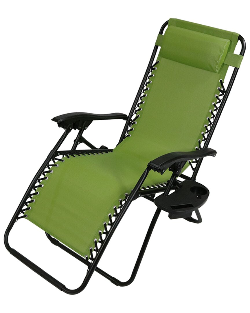 Sunnydaze Zero Gravity Lounge Lawn Chair With Side Table Sunnydaze US