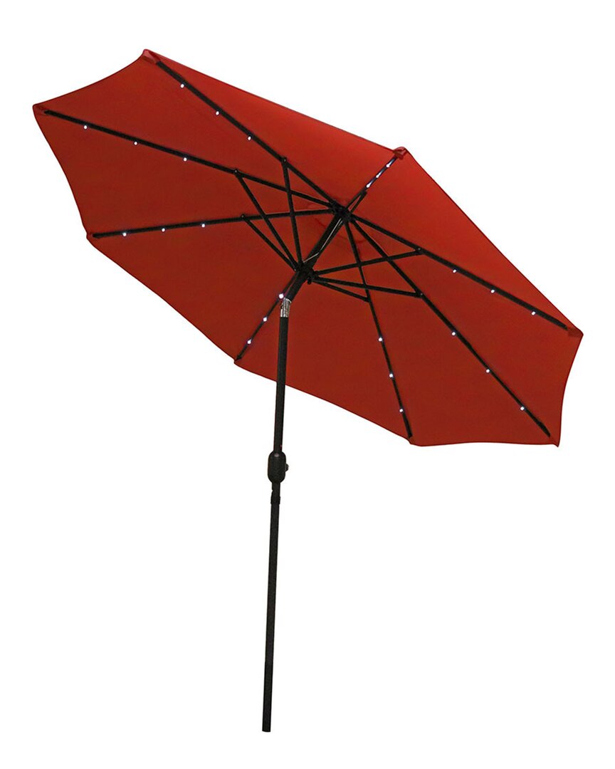 Sunnydaze Solar-powered Lighted Umbrella In Orange