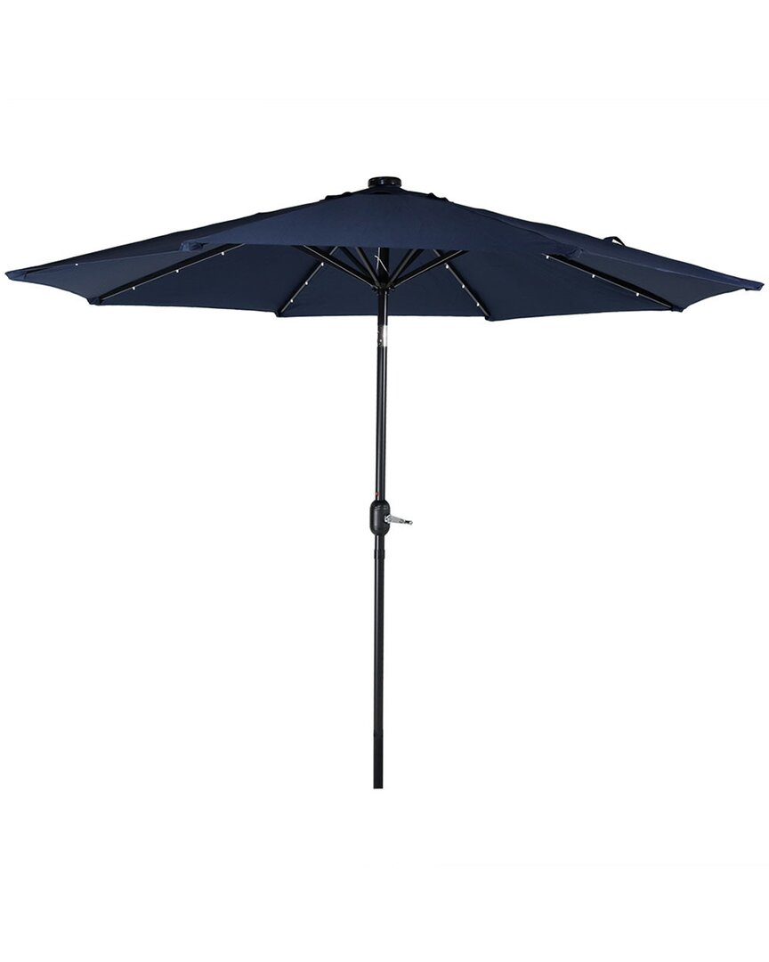 Sunnydaze Solar Patio Umbrella W/ Led Lights In Blue