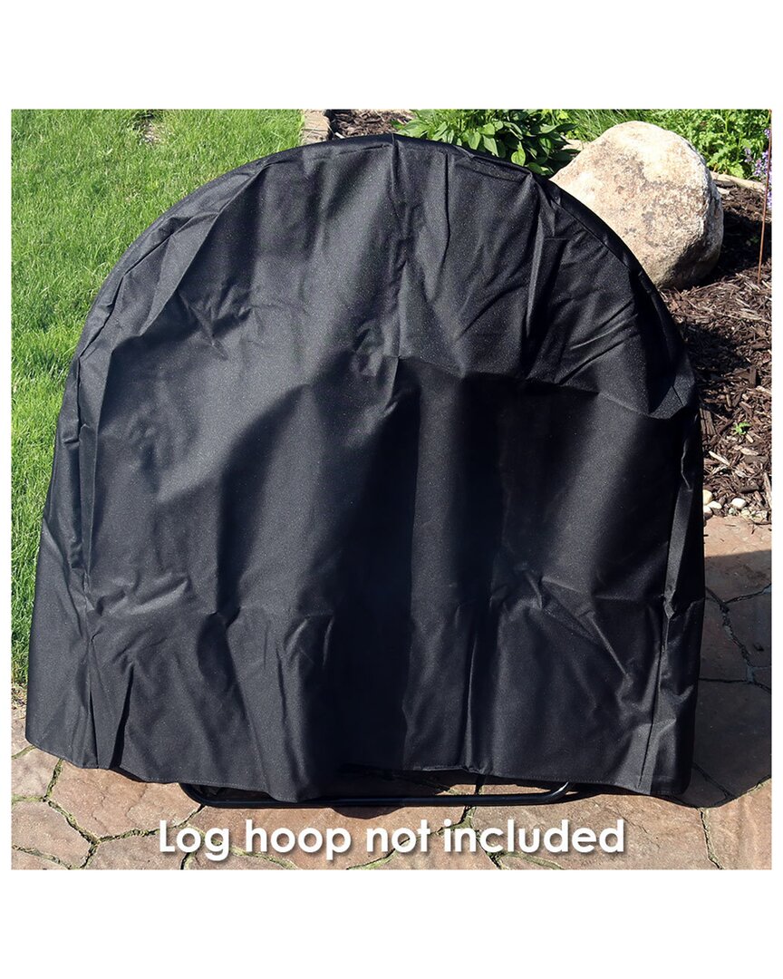 Sunnydaze Log Hoop Cover For Firewood Polyester In Black
