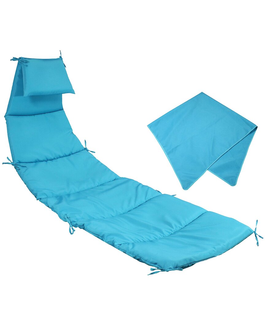 Shop Sunnydaze Replacement Cushion And Umbrella For Floating Lounge Chair In Blue