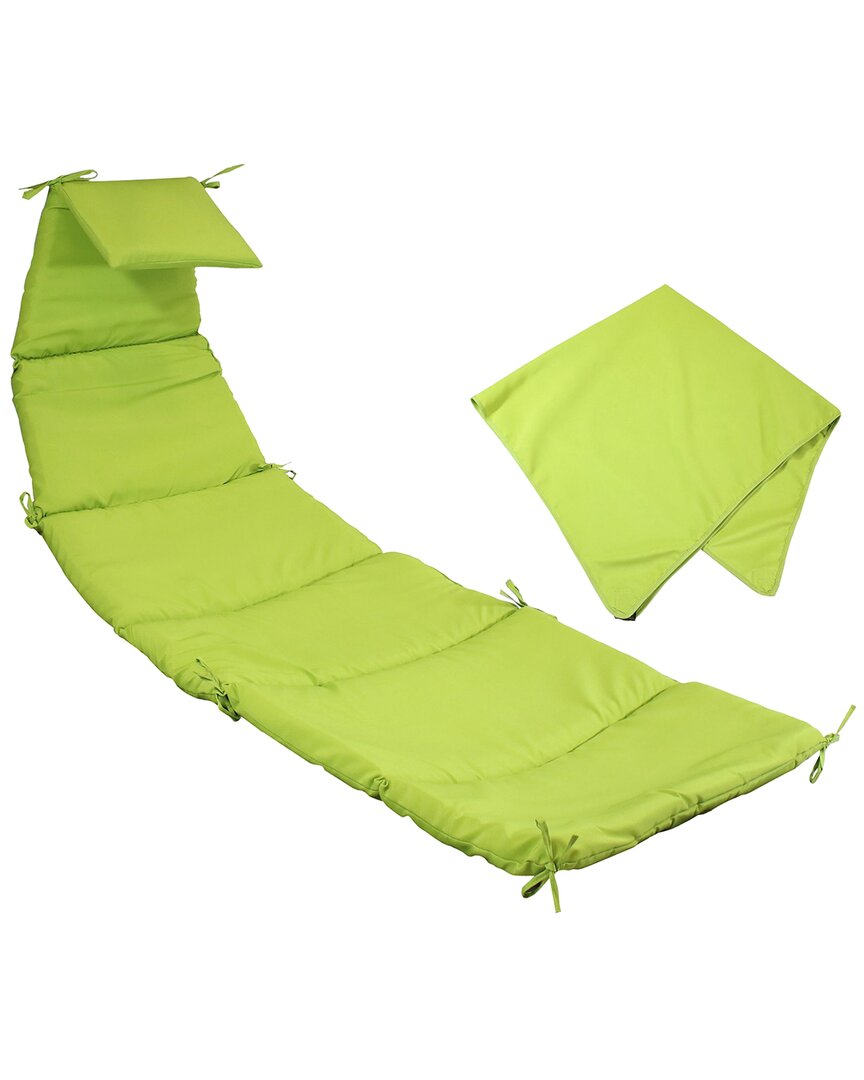 Sunnydaze Replacement Cushion And Umbrella For Floating Lounge Chair In Green