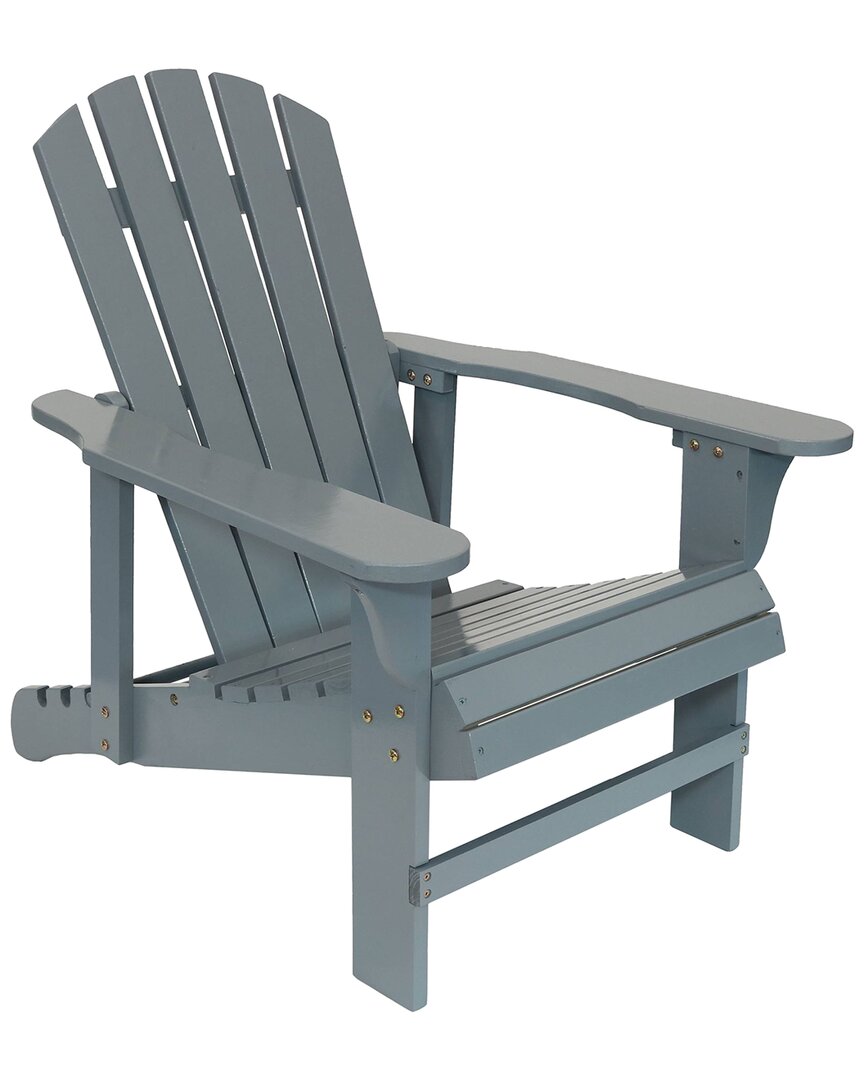 Shop Sunnydaze Adirondack Chair With Adjustable Backrest Wood Outdoor Seat In Grey