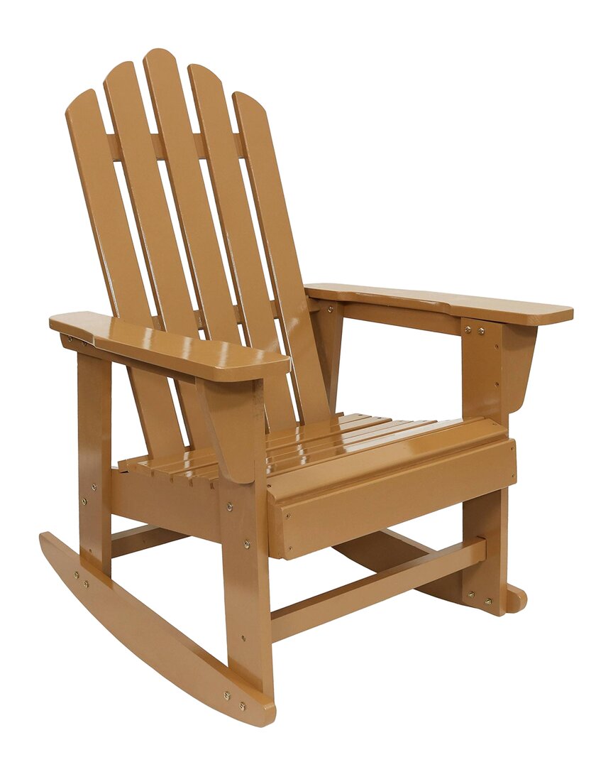 Sunnydaze Adirondack Roc Chair Classic Wood Outdoor Furniture In Brown