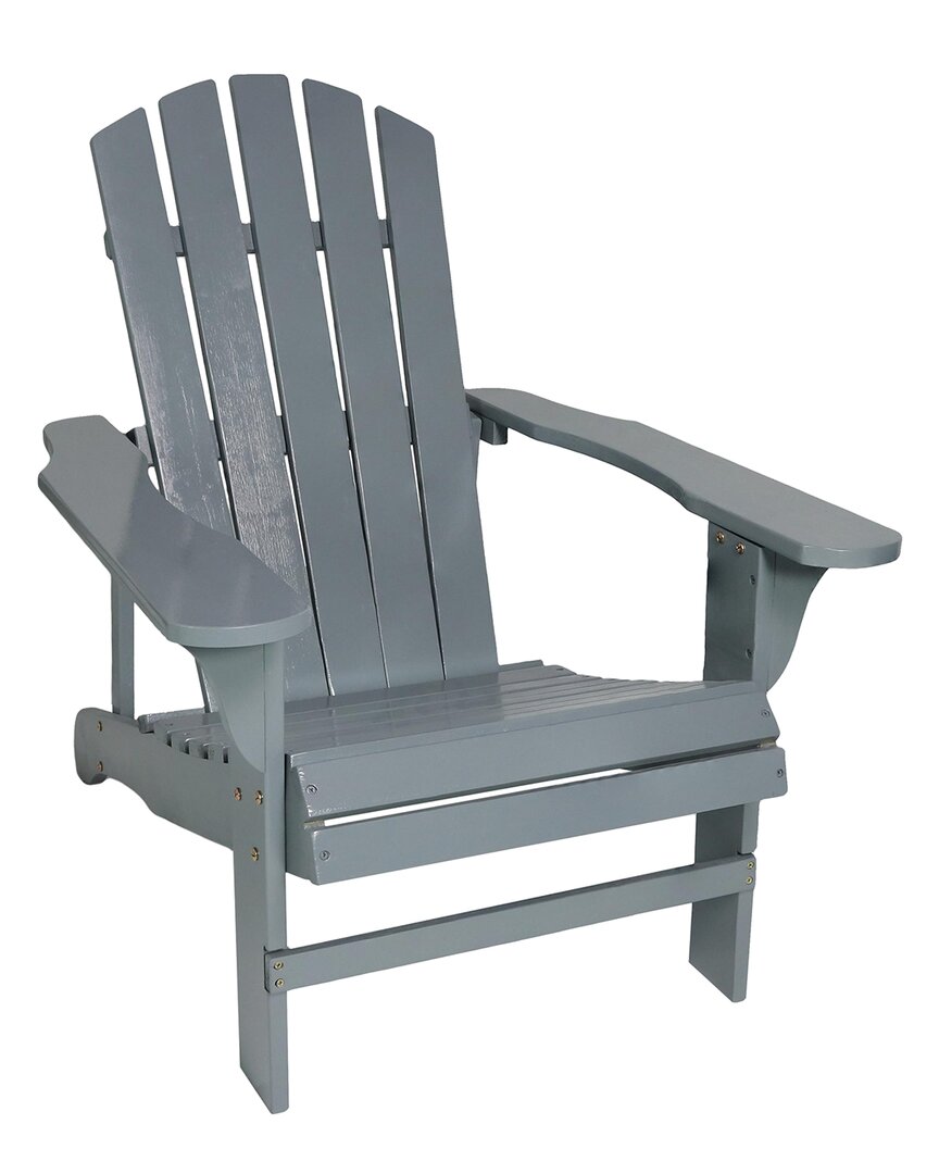 Shop Sunnydaze Coastal Bliss Wooden Adirondack Chair In Grey