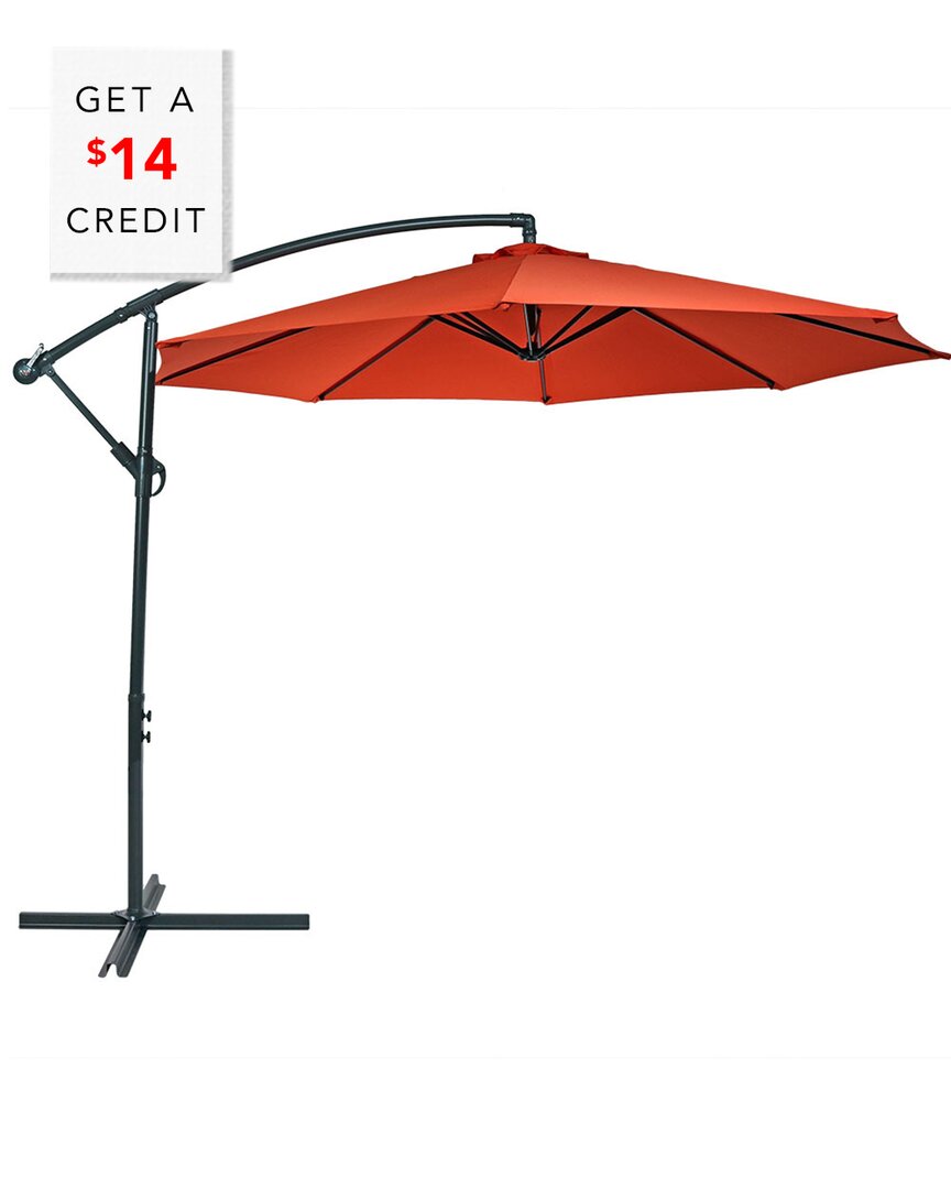SUNNYDAZE SUNNYDAZE OFFSET PATIO UMBRELLA & CANTILEVER W/ CROSS BASE WITH $14 CREDIT 