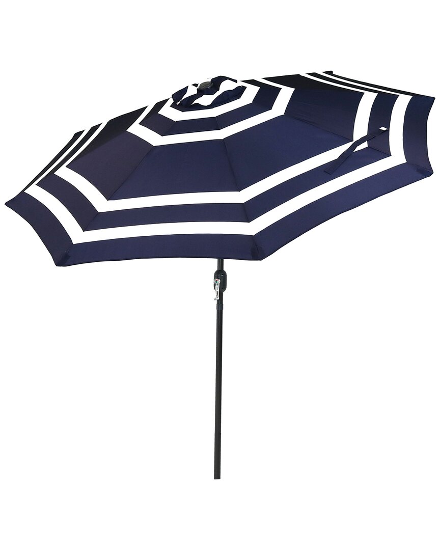 Sunnydaze 9' Outdoor Patio Umbrella With Push Button Tilt & Crank In Blue