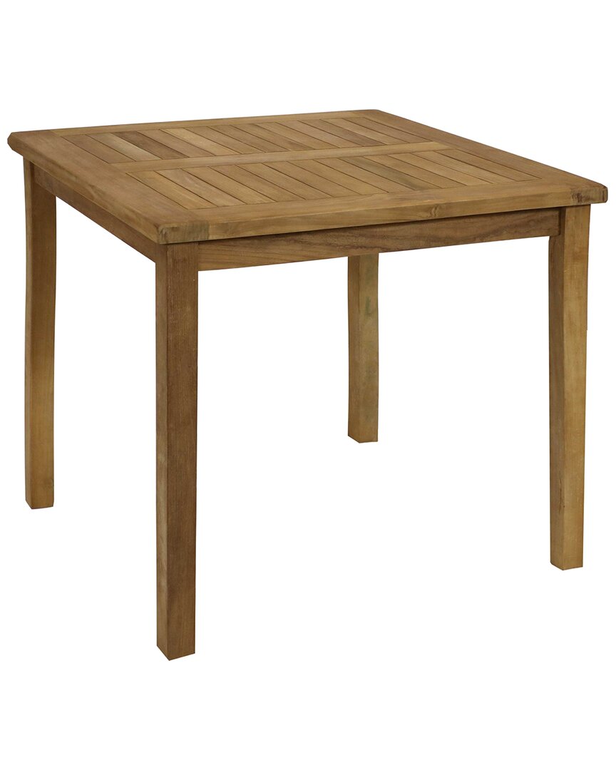 Sunnydaze Teak Outdoor Square Dining Table In Brown