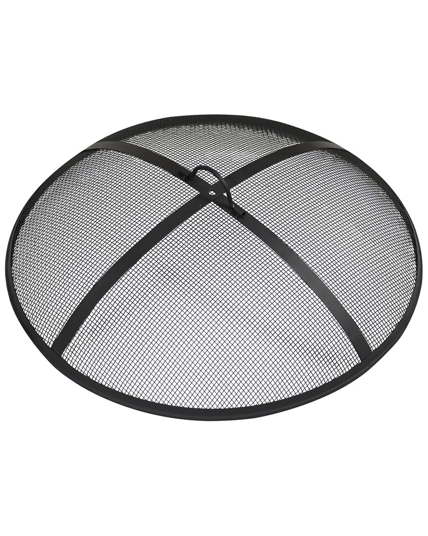 Sunnydaze Fire Pit Spark Screen Reinforced Durable Steel Mesh In Black
