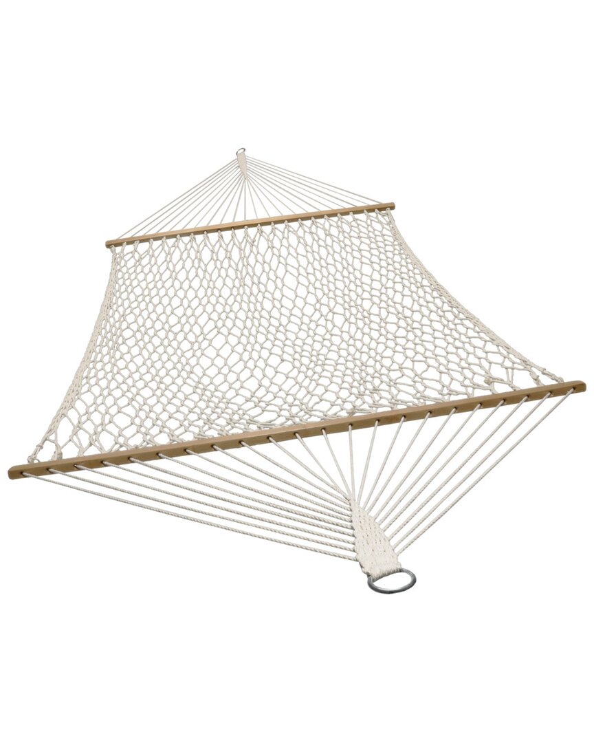 Sunnydaze 2-person Cotton Spreader Bar Rope Hammock In Off-white