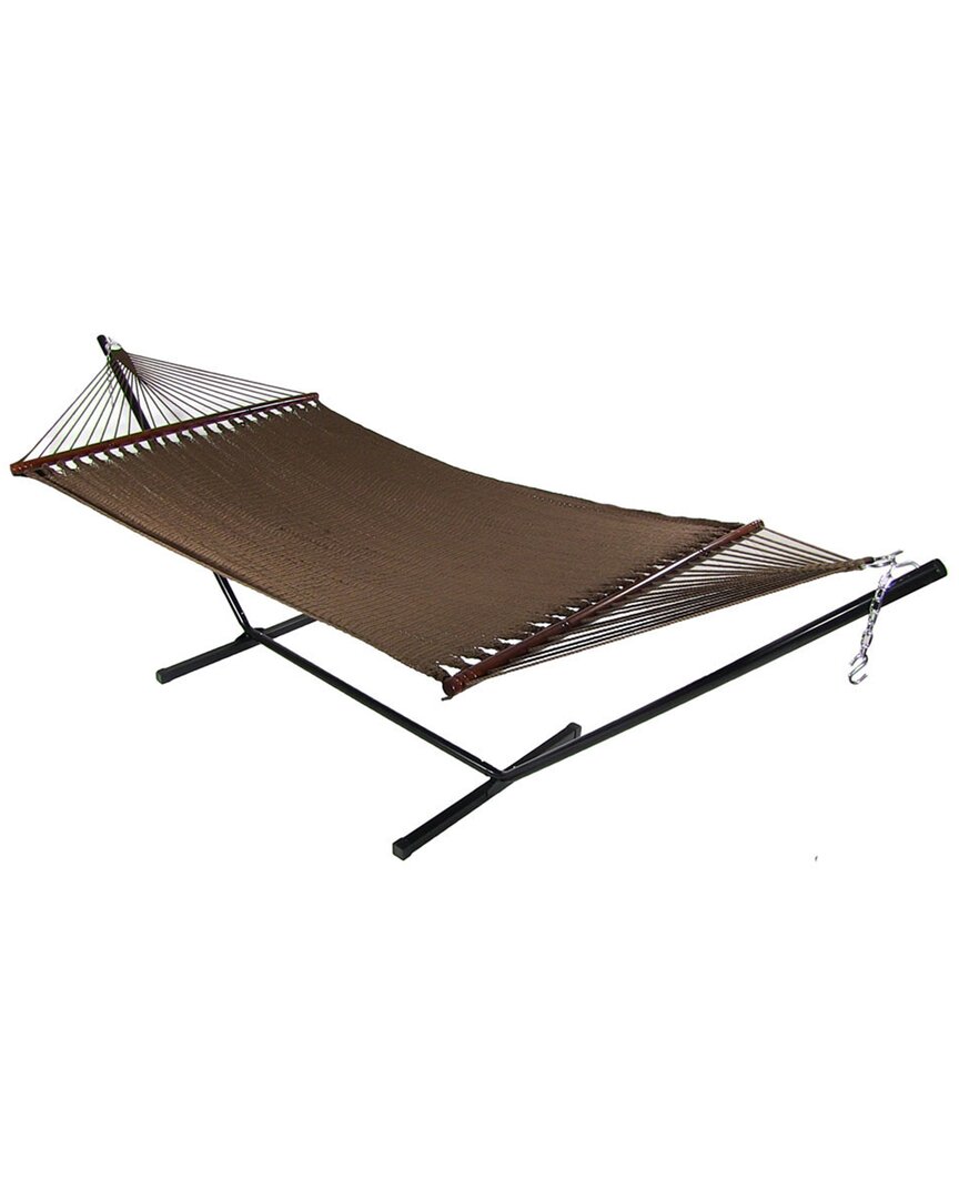 SUNNYDAZE SUNNYDAZE SOFT-SPUN 2-PERSON CARIBBEAN SPREADER BAR HAMMOCK W/ 15' STAND 