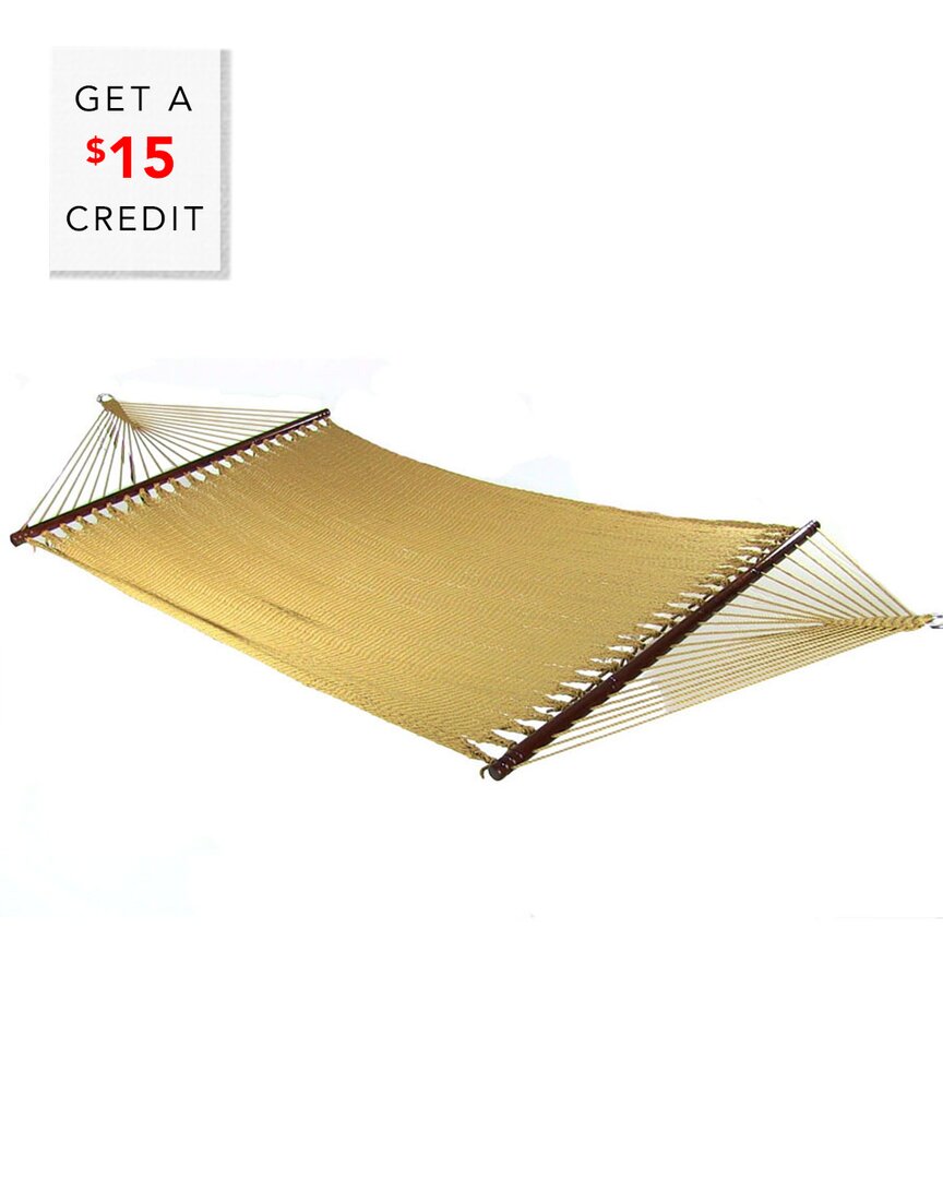 SUNNYDAZE SUNNYDAZE SOFT-SPUN DOUBLE 2-PERSON OUTDOOR CARIBBEAN SPREADER BAR HAMMOCK WITH $15 CREDIT 