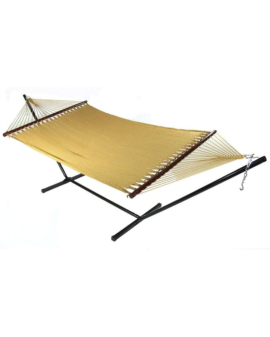 SUNNYDAZE SUNNYDAZE SOFT-SPUN 2-PERSON CARIBBEAN SPREADER BAR HAMMOCK WITH 15' STAND 