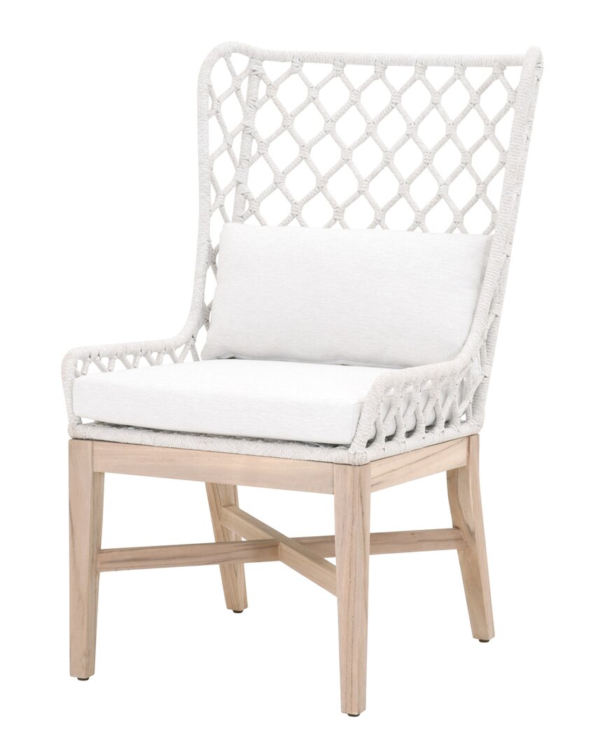 Essentials For Living Lattis Outdoor Wing Chair In White