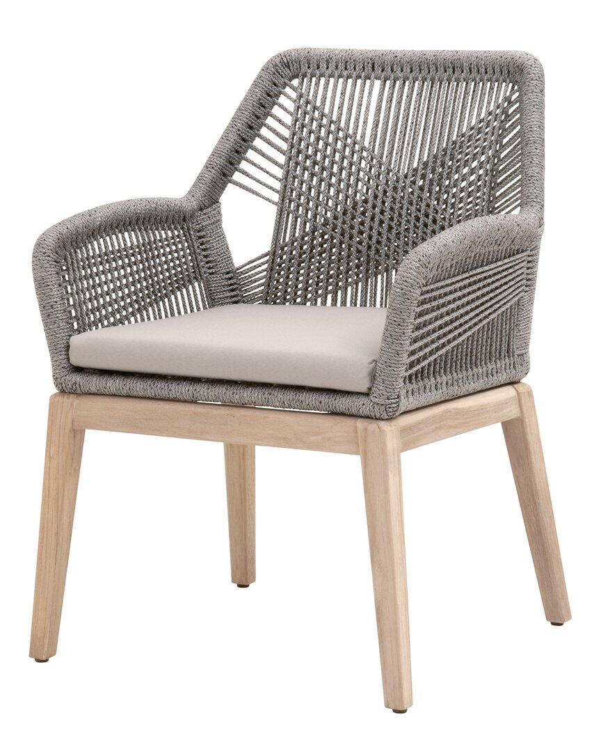 Essentials For Living Set Of 2 Loom Outdoor Arm Chair In Silver