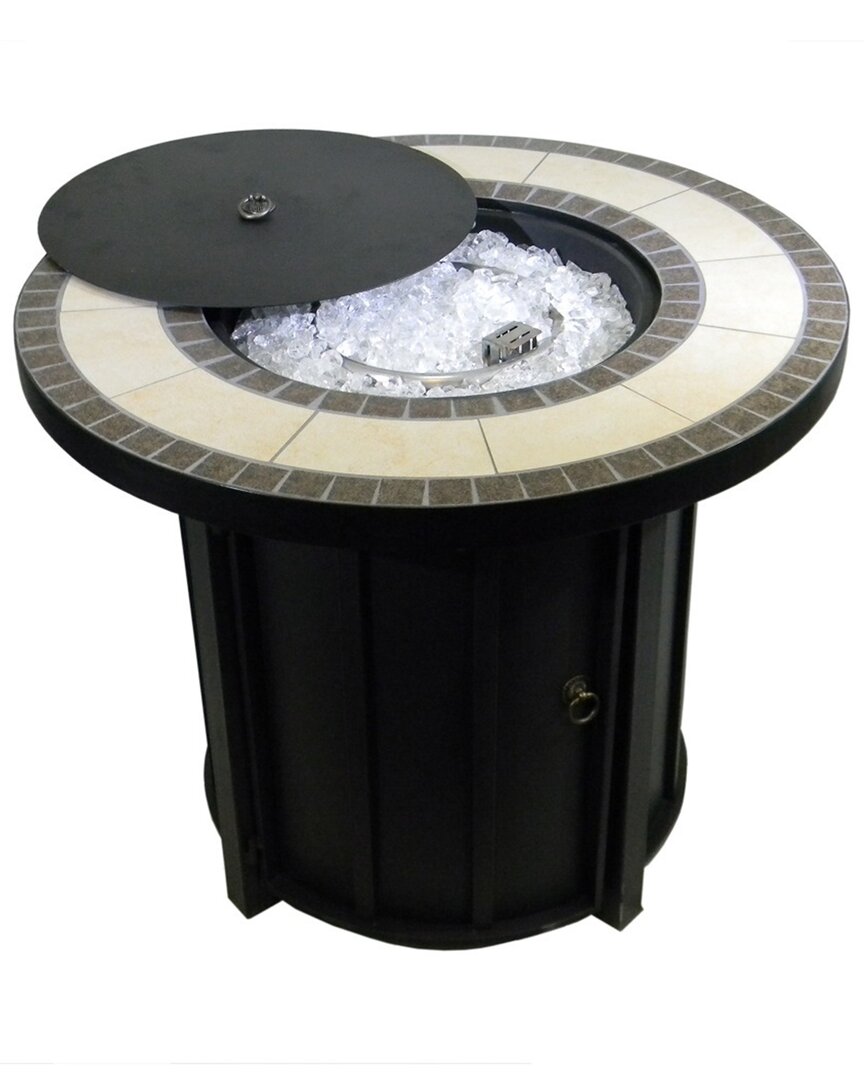 Az Patio Heaters Round Tile Top Firepit In Black
