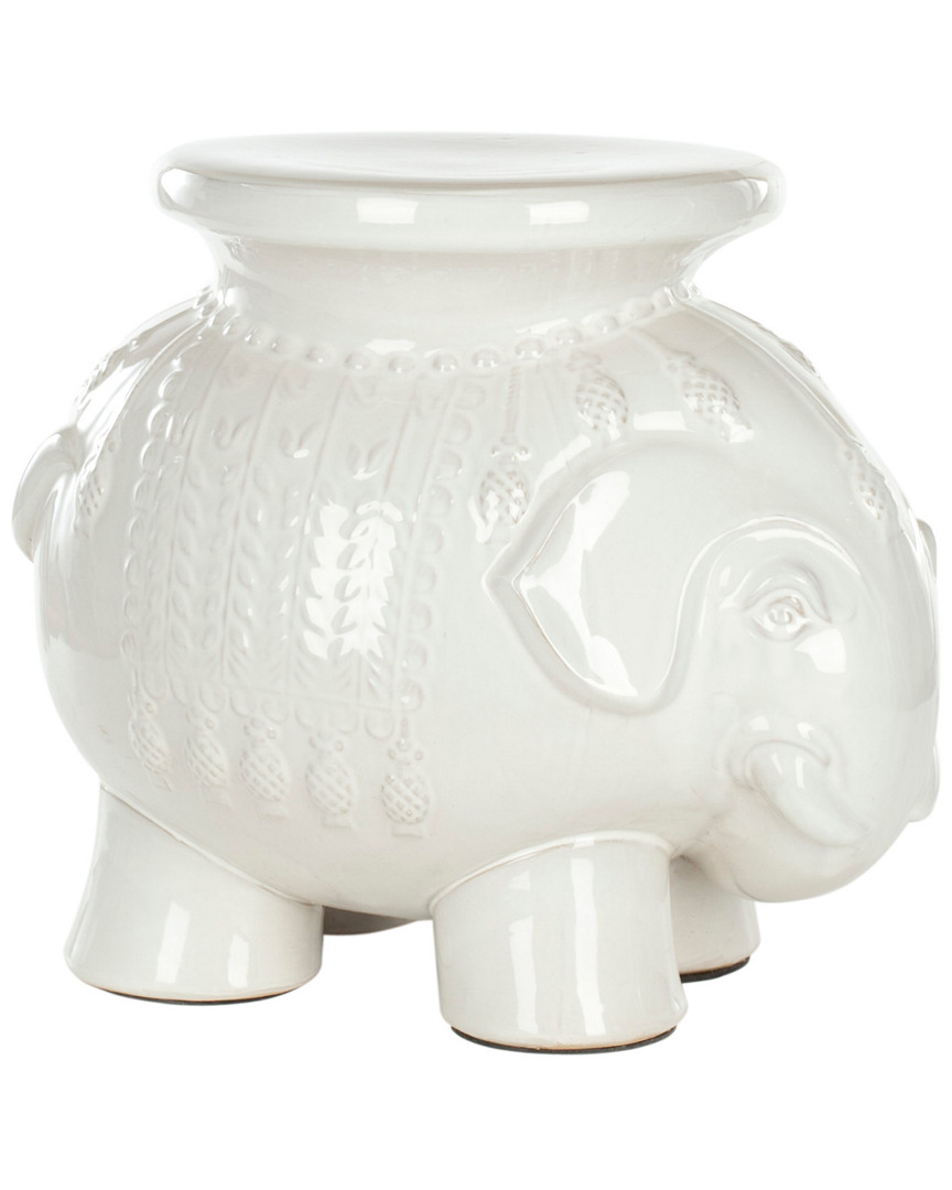 Safavieh White Ceramic Elephant Stool