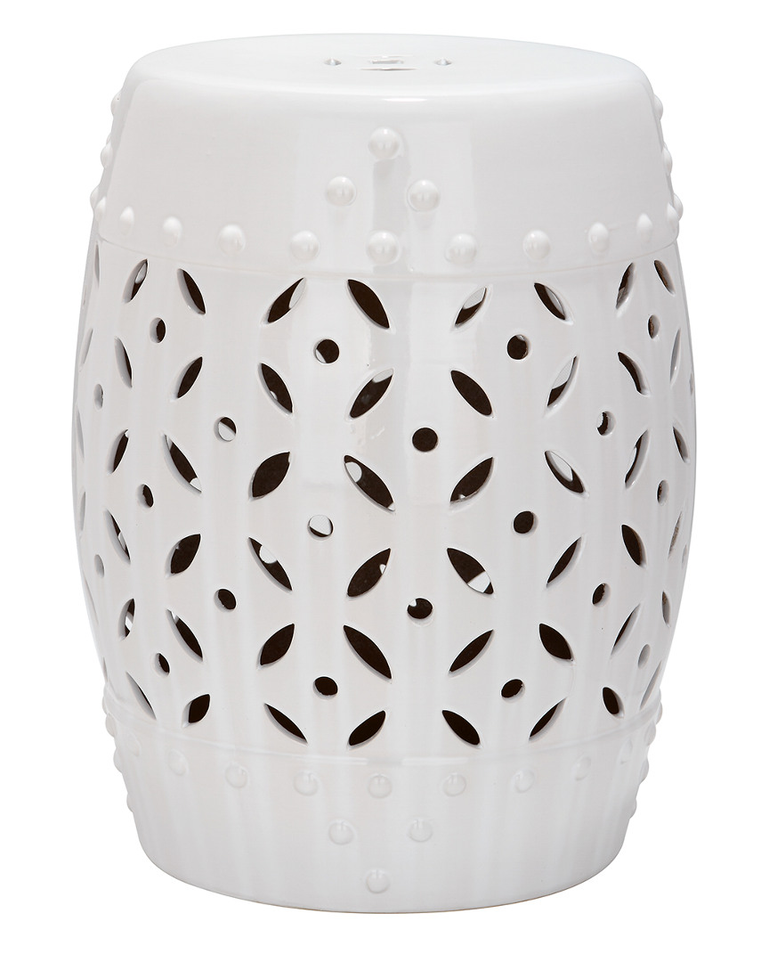 Safavieh White Lattice Coin Garden Stool