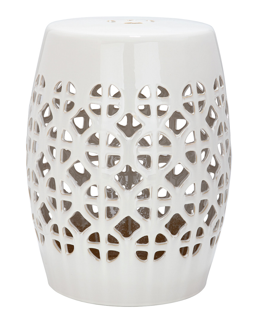 Safavieh Cream Circle Lattice Garden Stool