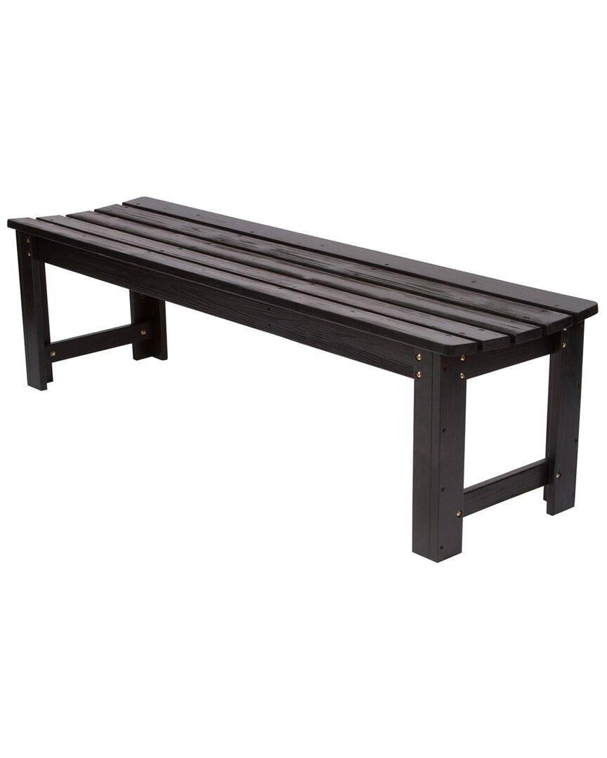 Shine Co. 5ft Backless Garden Bench With Hydro-tex Finish In Black