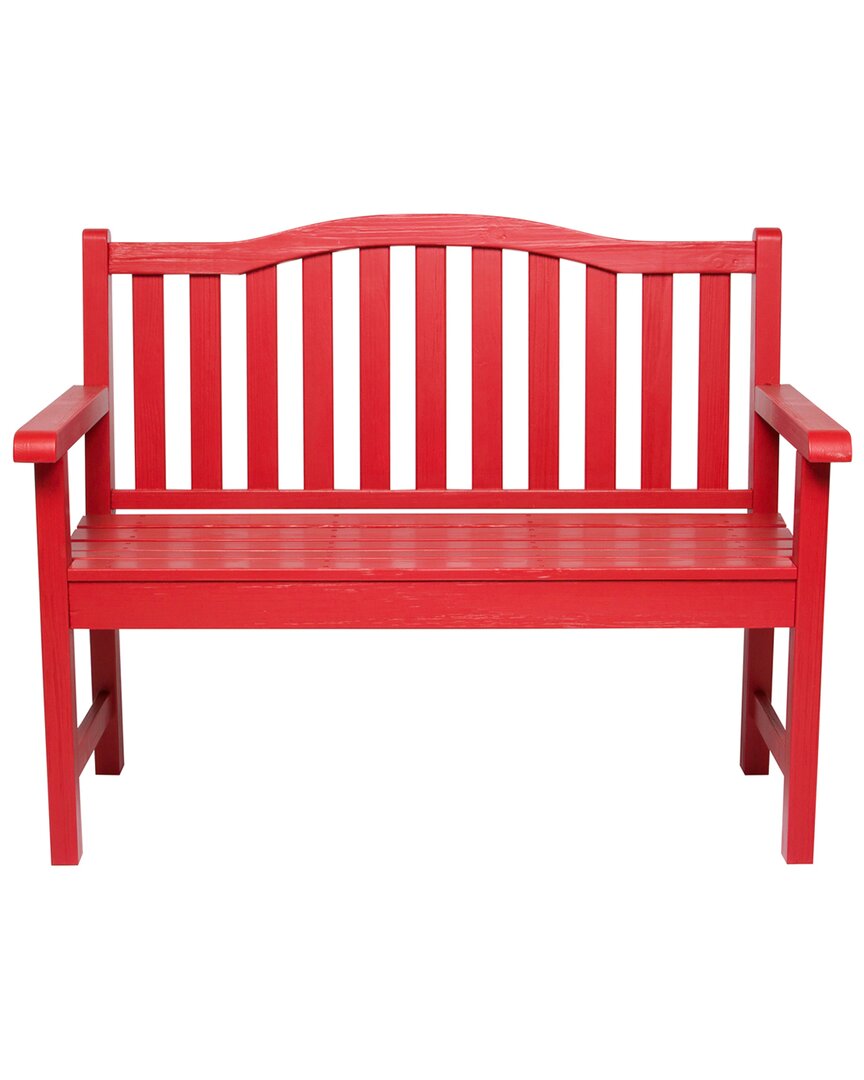 Shine Co. Belfort Ii Garden Bench With Hydro-tex Finish In Red