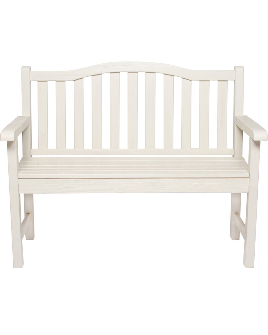 Shine Co. Belfort Ii Garden Bench With Hydro-tex Finish In Off-white