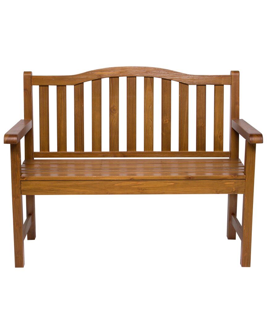 Shine Co. Belfort Ii Garden Bench With Hydro-tex Finish In Brown