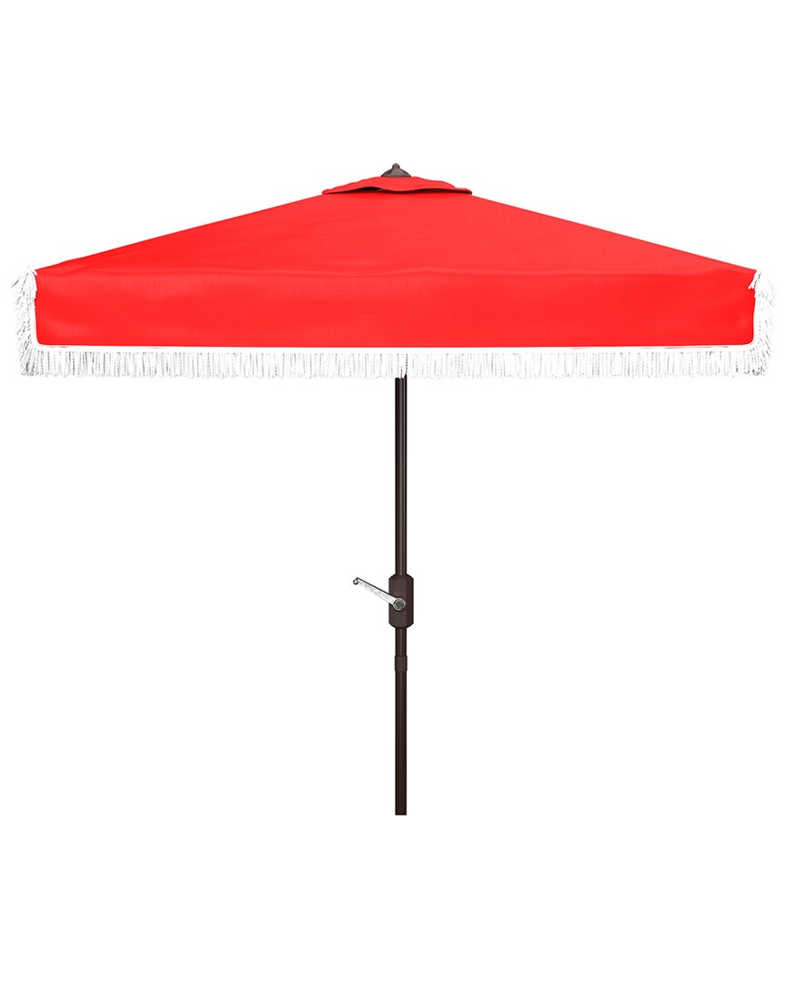 Shop Safavieh Milan 7.5' Square Umbrella In Red