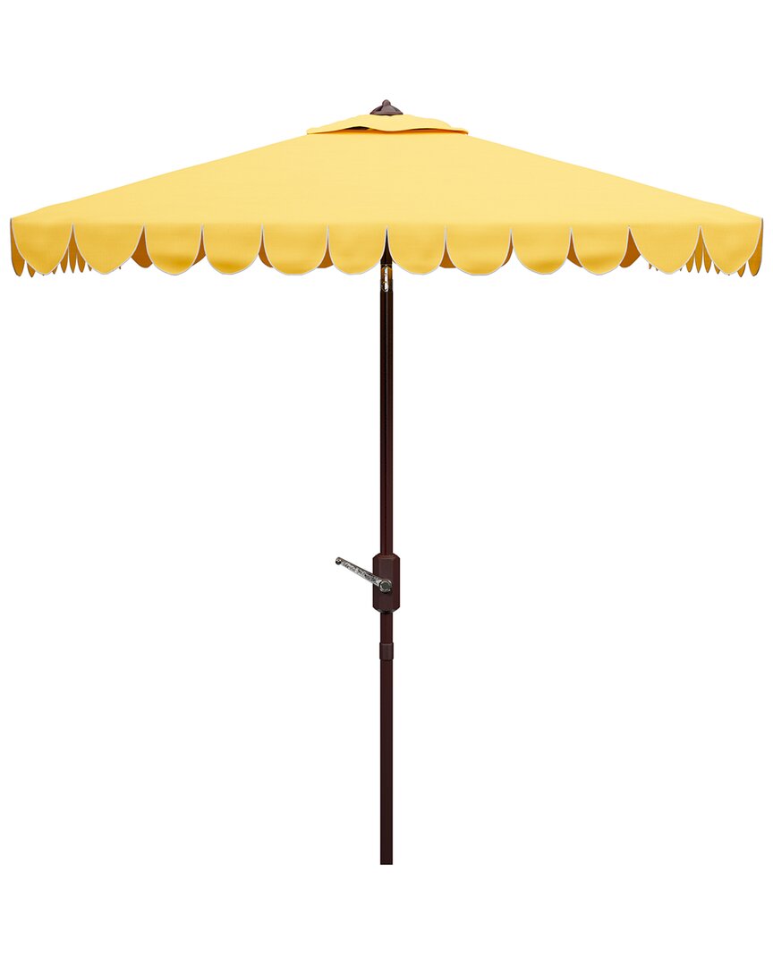 Safavieh Indoor/outdoor Venice 7.5' Square Umbrella In Yellow
