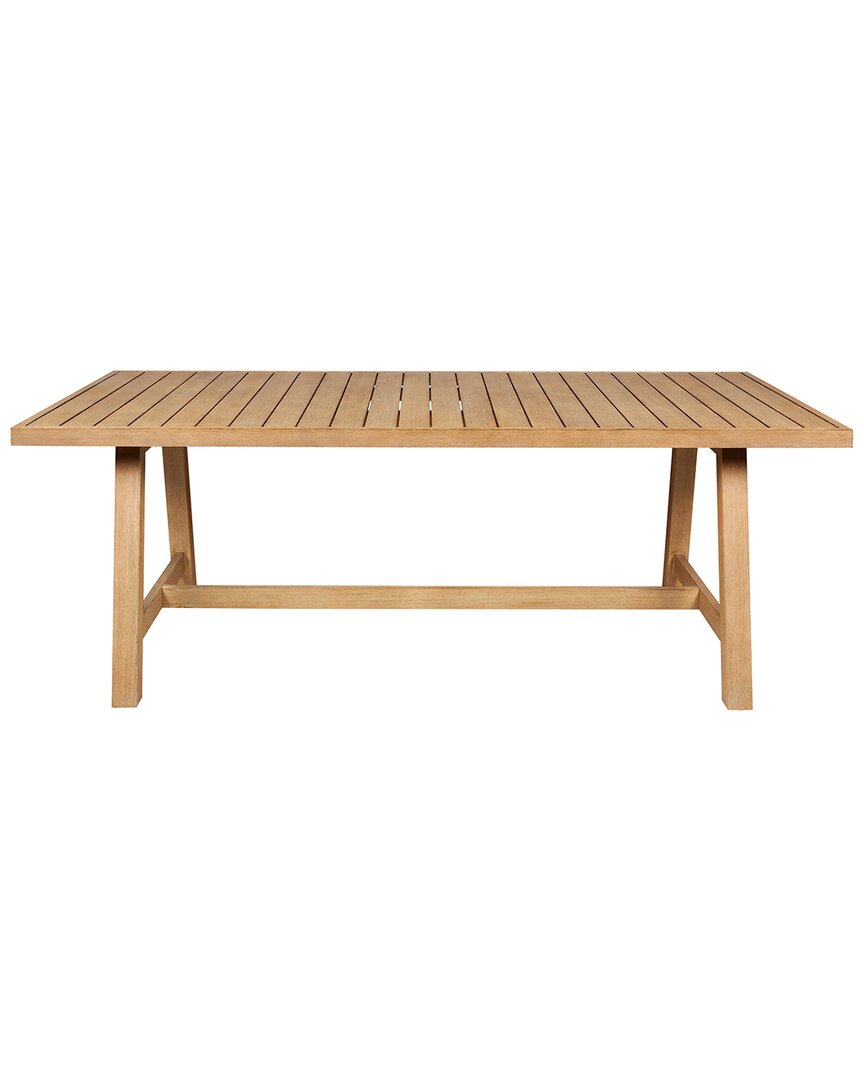 Armen Living Cypress Outdoor Patio Dining Table In Blonde Eucal