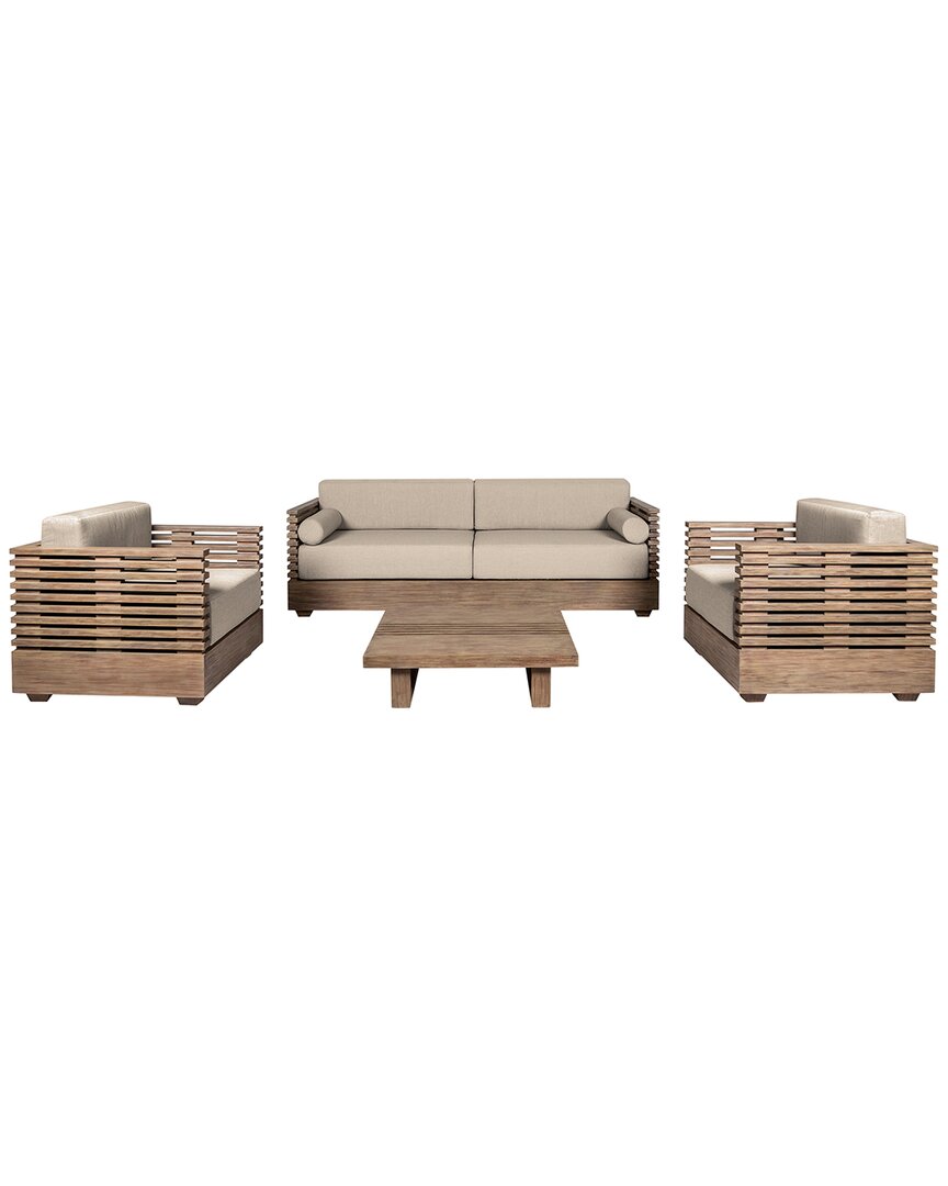 Armen Living Vivid Outdoor Patio 4pc Conversation Set