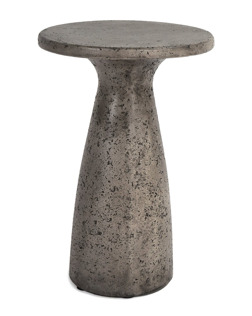 Classic Home Collins 19in Concrete Stone Outdoor Accent Table In Grey