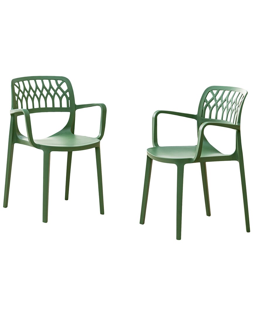 Panama Jack Elsa Set Of 2 Stackable Armchairs In Green