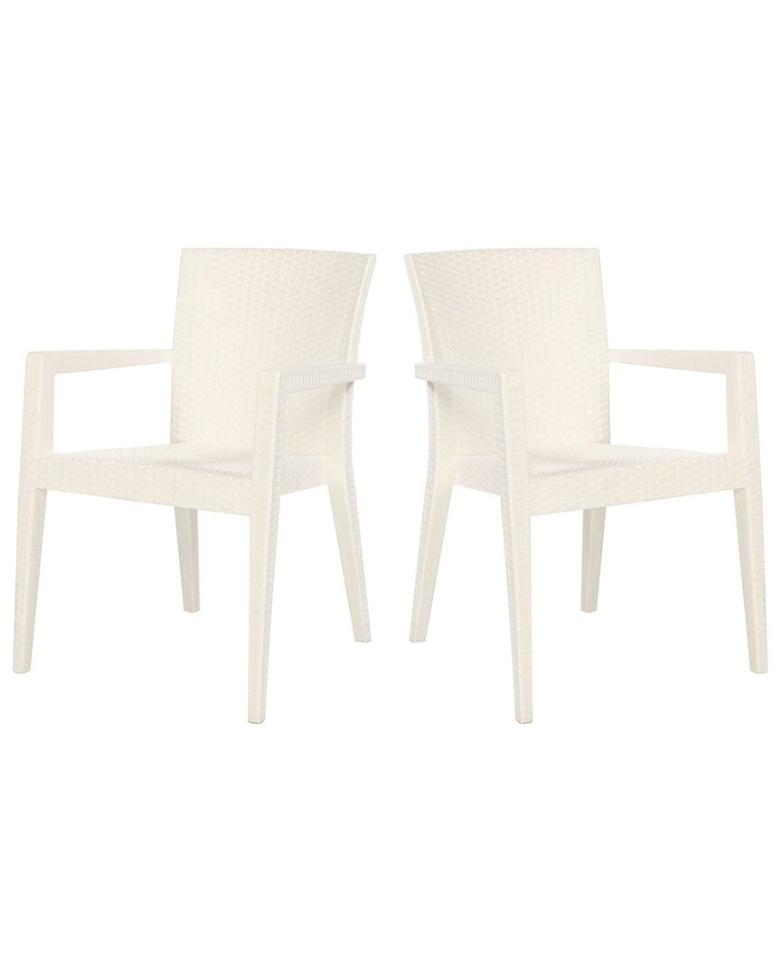 Panama Jack Montana Set Of 2 Stackable Armchairs In White