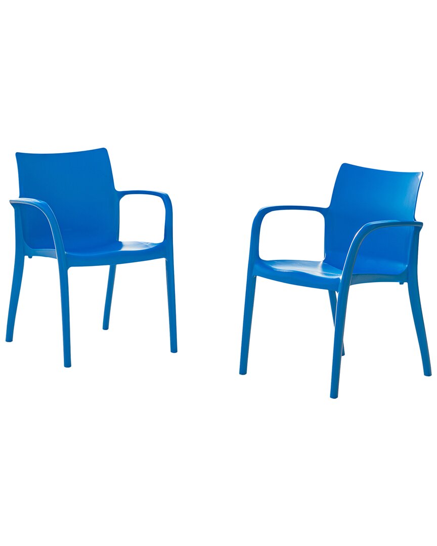 Panama Jack Pedro Set Of 2 Stackable Armchairs In Blue