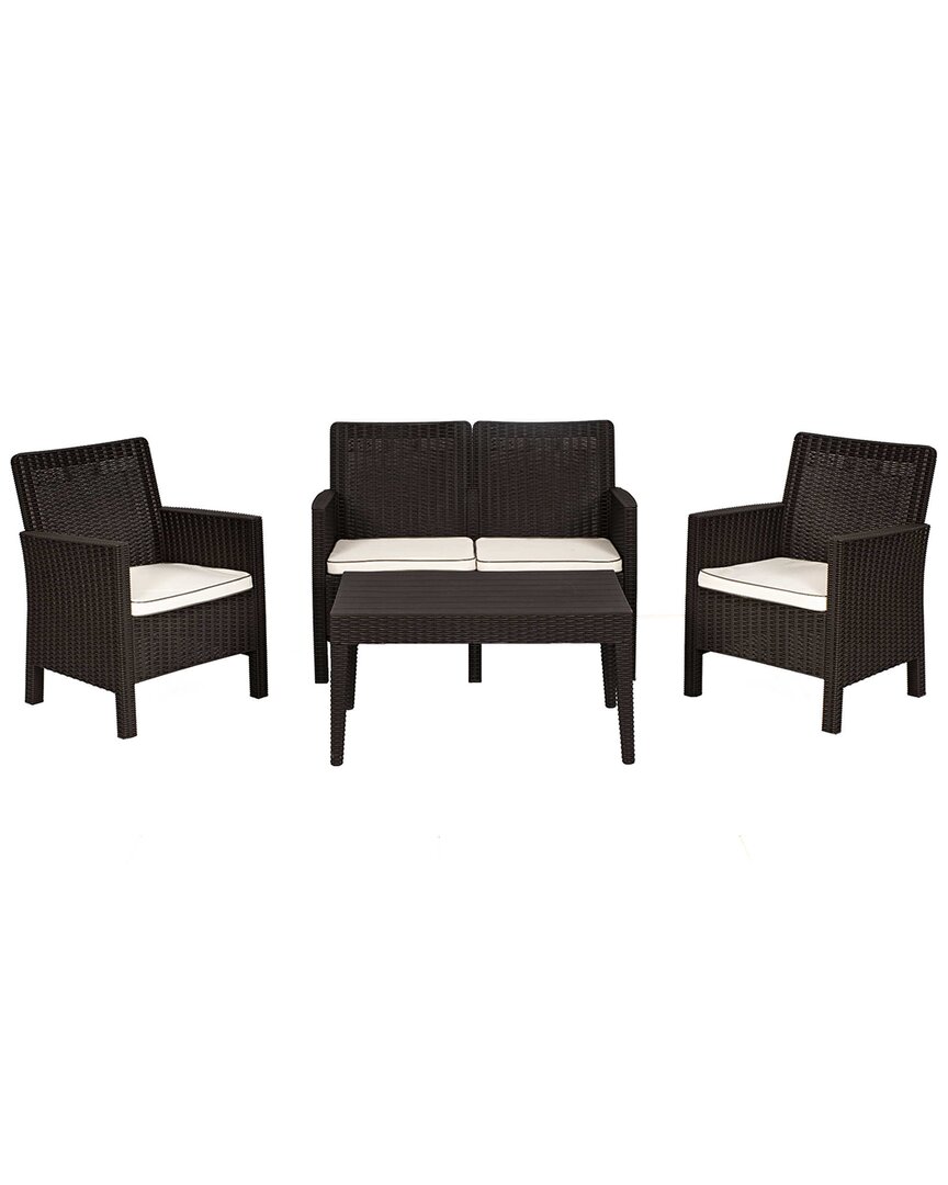 Panama Jack Nova 4pc Settee Set With Loveseat & Cushions