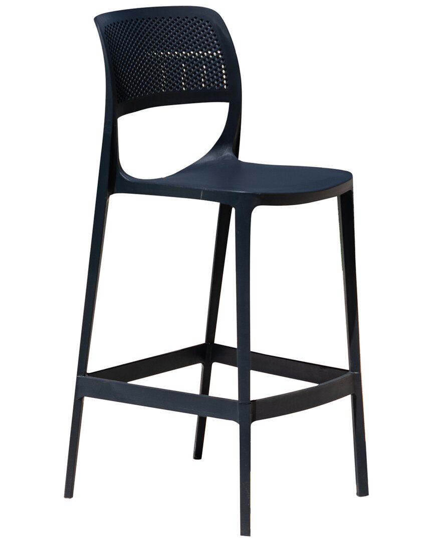 Panama Jack Rainbow Outdoor Mila Set Of 2 Stackable Armless Barstools In Blue