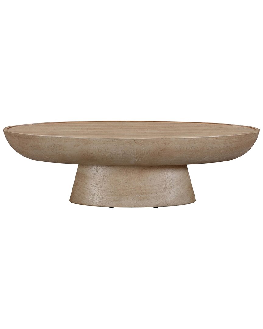 Tov Furniture Eclipse Textured Faux Travertine Indoor/outdoor Coffee Table