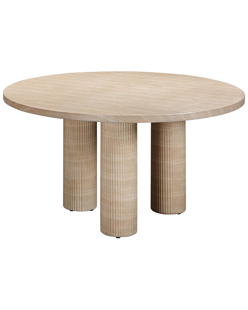 Shop Tov Furniture Patti Textured Faux Travertine Indoor/outdoor Round Dining Table
