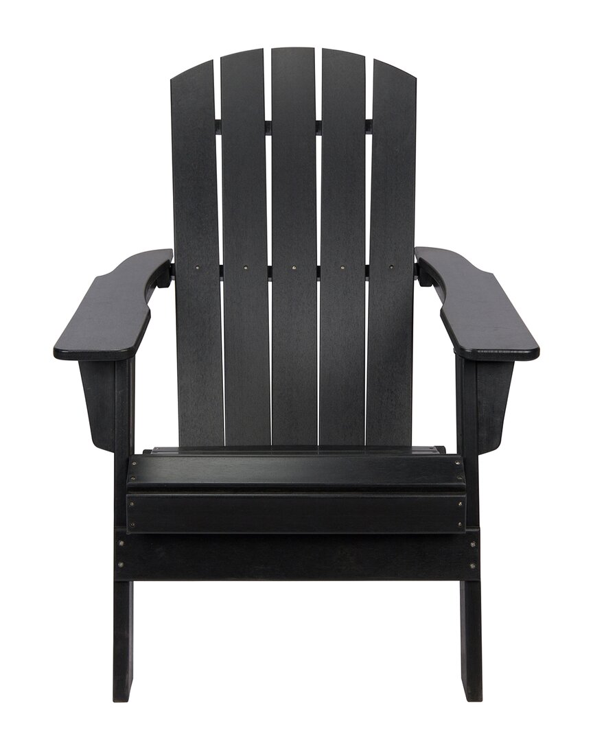 Shine Co. Seaside Weather-resistant Foldable Outdoor Adirondack Chair In Black