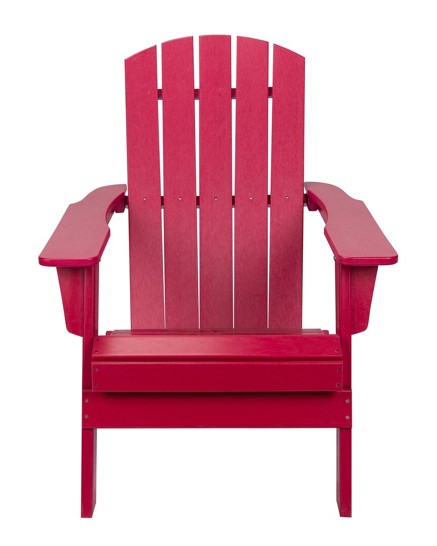 Shine Co. Seaside Weather-resistant Foldable Outdoor Adirondack Chair In Red