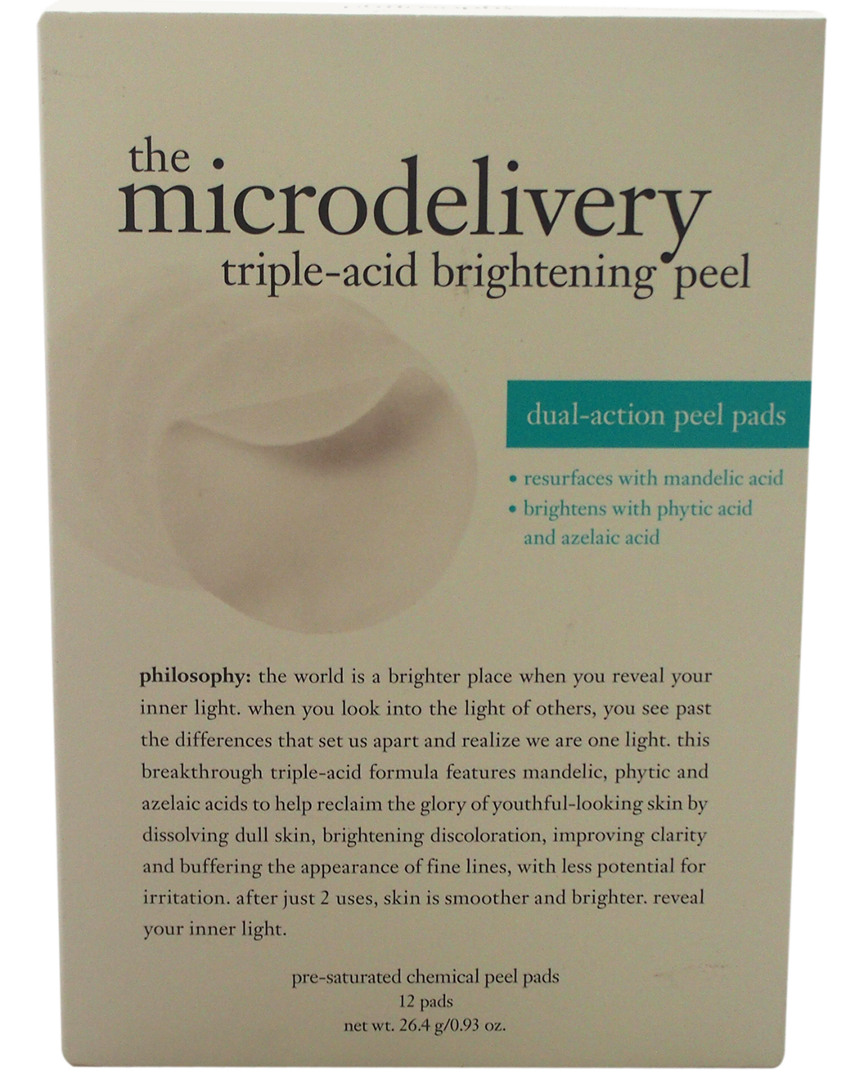 Philosophy Unisex Set Of 12 The Microdelivery Triple-acid Brightening Peel Pre-saturated Chemical Peel Pads