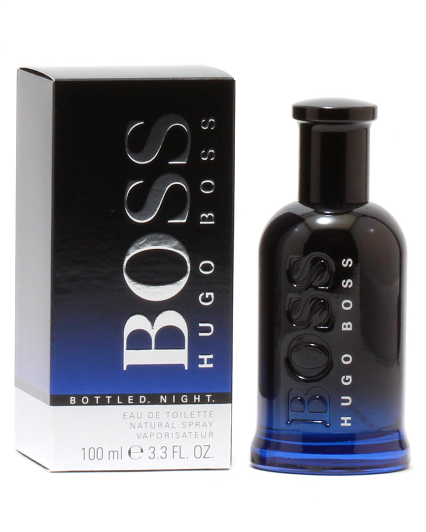 Hugo Boss Boss By  Men's Bottled Night 3.4oz Eau De Toilette Spray In White