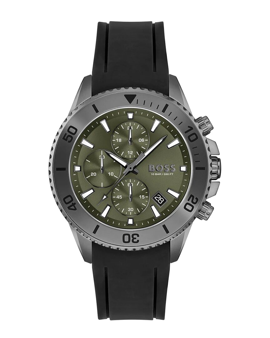 Hugo Boss Men\'s 1513967 Admiral 46mm Quartz Watch In Black | ModeSens