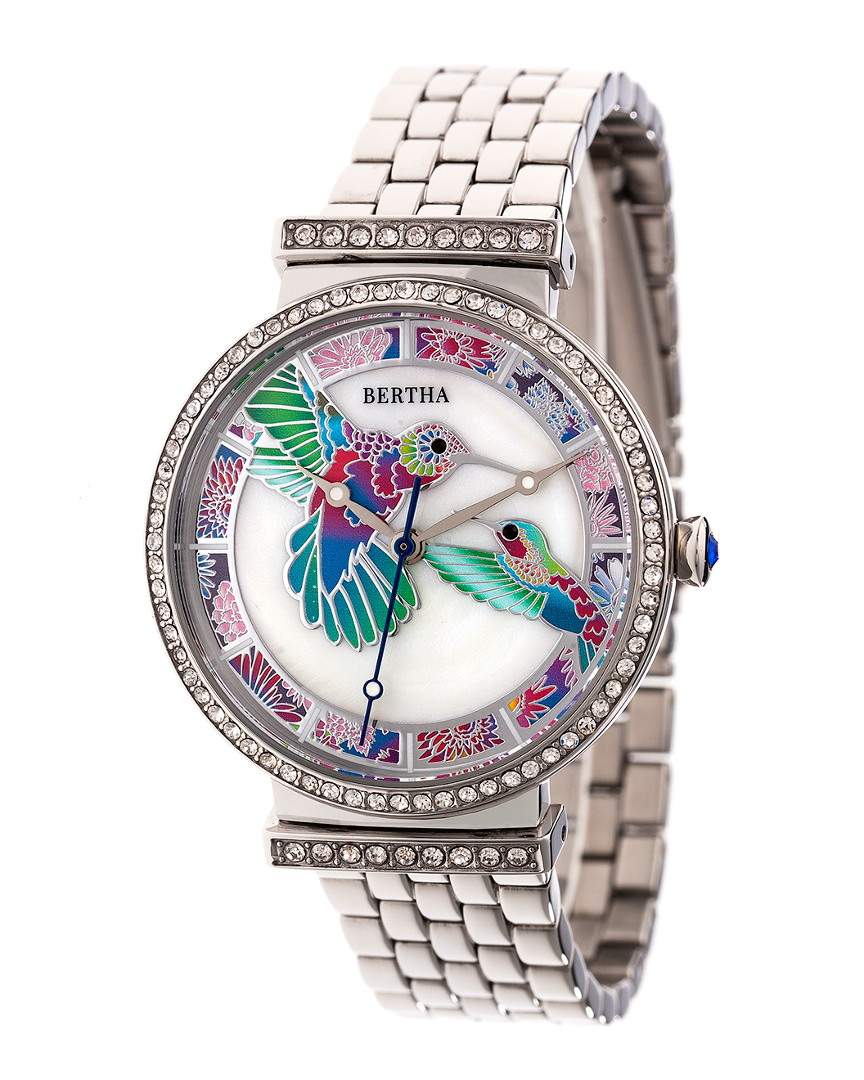 Bertha Quartz Emily Collection Silver Stainless Steel Watch 37mm
