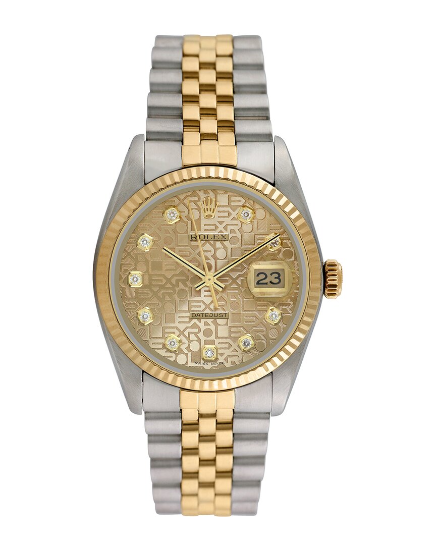 Heritage Rolex Rolex Men's Datejust Diamond Watch, Circa 1990s (authentic ) In Gold