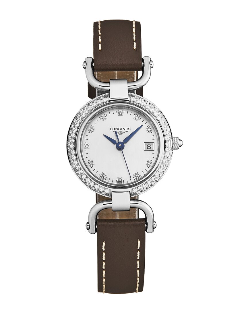 Longines Equestrian Ladies Quartz Watch L6.130.0.89.2 In Blue / Brown / Mother Of Pearl / White