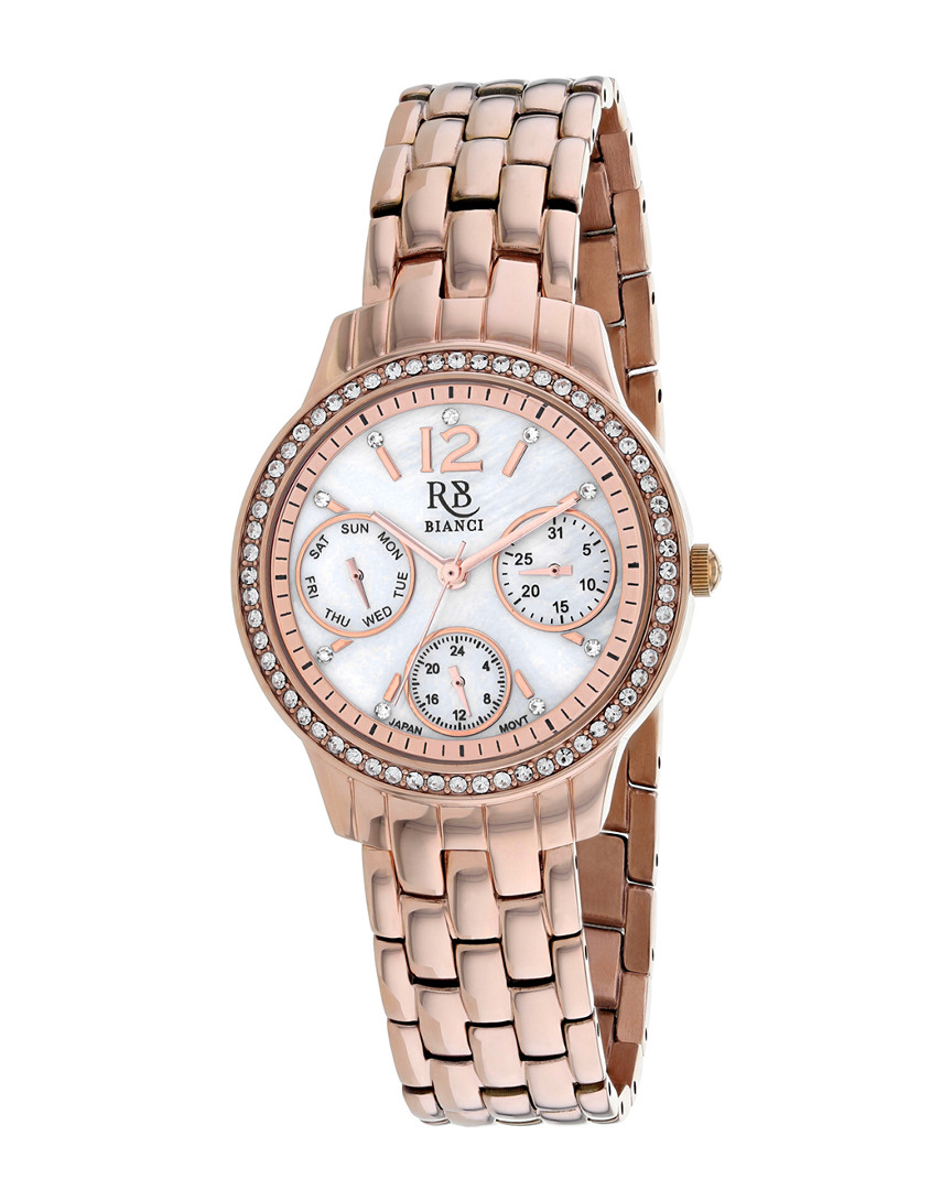 Roberto Bianci Valentini Quartz Mother Of Pearl Dial Ladies Watch Rb0843 In Gold Tone / Mop / Mother Of Pearl / Rose / Rose Gold Tone