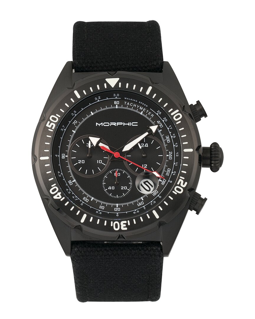 Morphic M53 Series Chronograph Fiber-weaved Leather-band Watch W/date