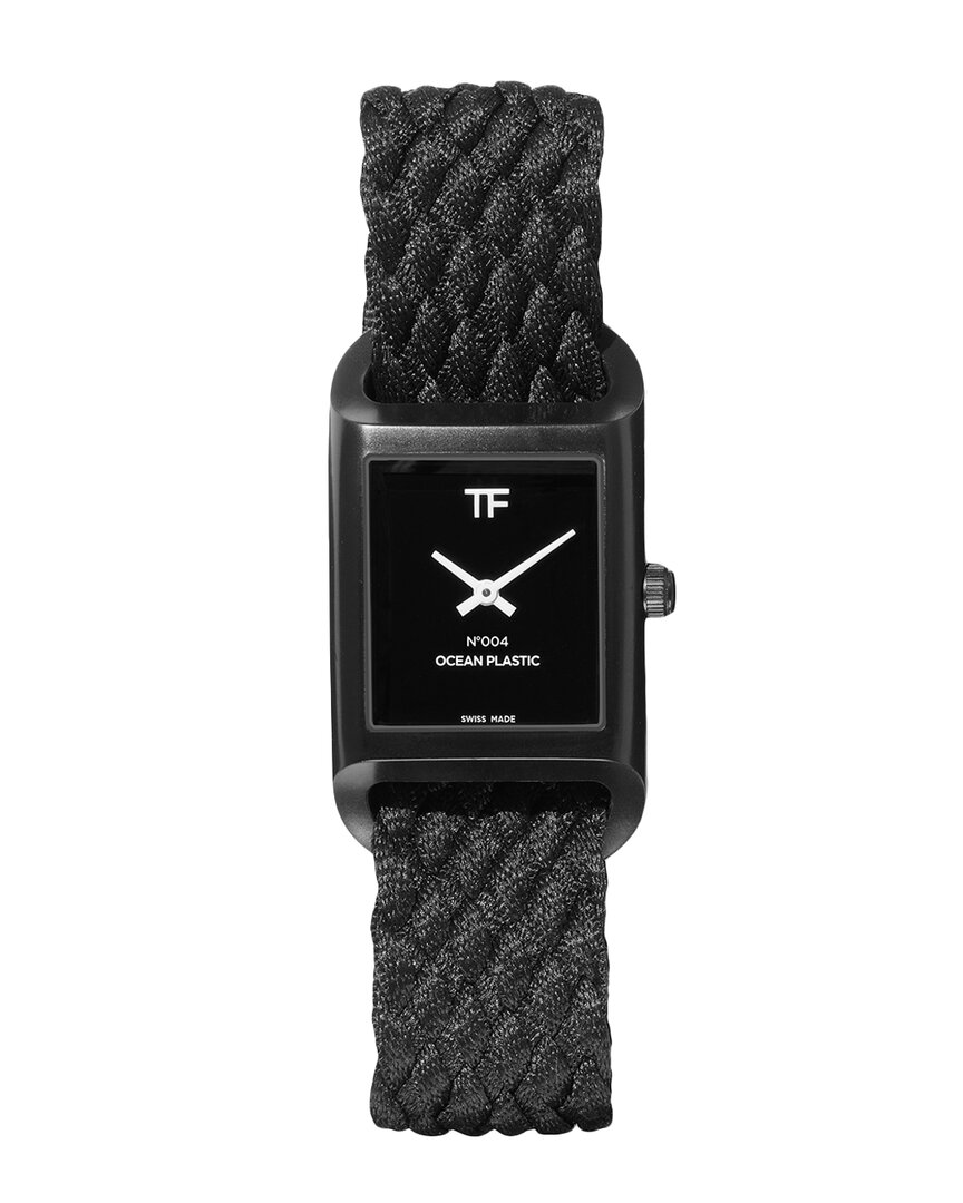 Tom Ford Unisex 004 Ocean Plastic Watch In Black